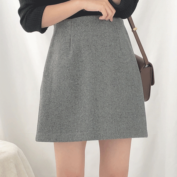 thecoi(더코이) / basic a-line mini skirt(베이직 A라인 모직 미니 스커트)