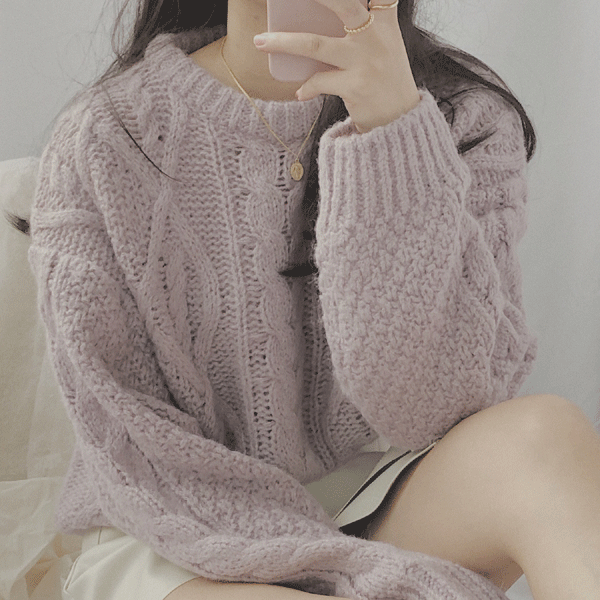 violet alpaca knit