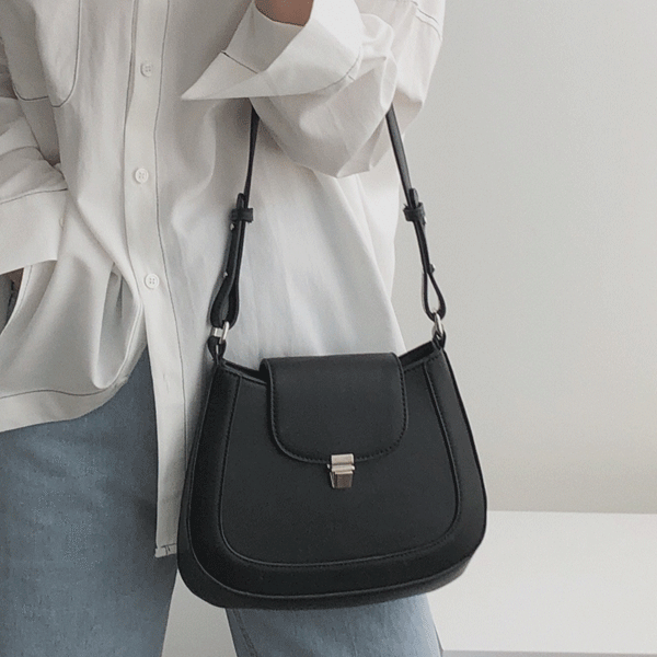 black round mini shoulder bag